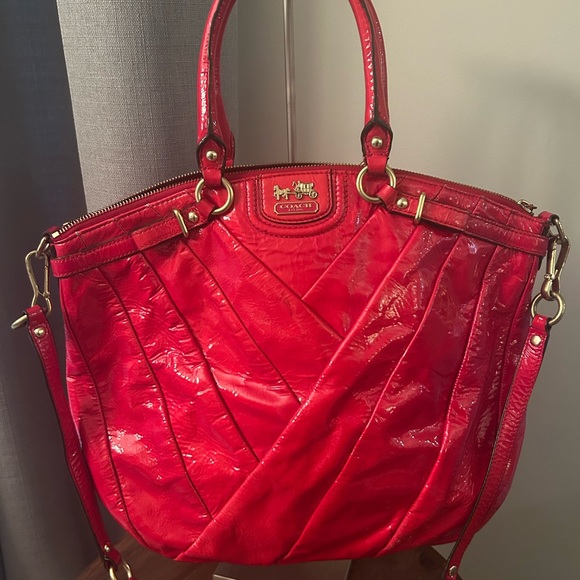 Coach Handbags - Coach Vibrant Pinky Red Patent Shoulder Bag